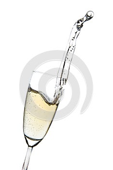 Champagne splash from a glass