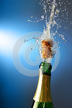 Champagne with splashes