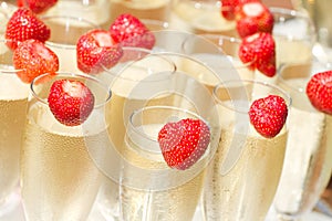 Champagne and strawberry