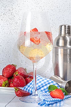 Champagne strawberry cocktail