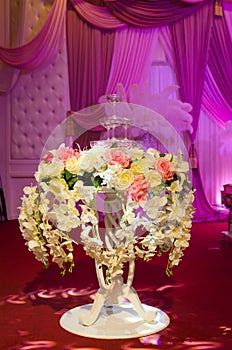 Champagne tabel decoration for wedding ceremony