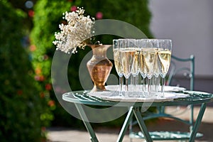 Champagne table outside