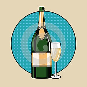 Champagne toast pop art