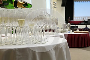 Champagne welcome for guests.