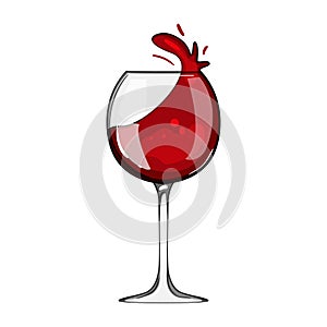 champagne wine glass cartoon vector illustration photo