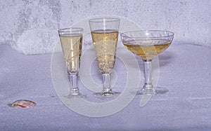Champagne cups on the table Wine photo