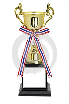 Champion gold trophy isolated With clipping path