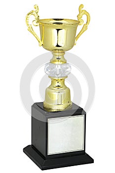 Champion gold trophy isolated With clipping path