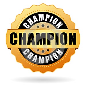 Champion gold vector emblem photo