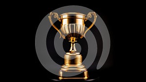 Champion golden trophy for winner background. Success and achievement concept. Sport and cup award theme