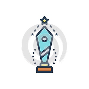 Color illustration icon for Champion, winner and trophy photo