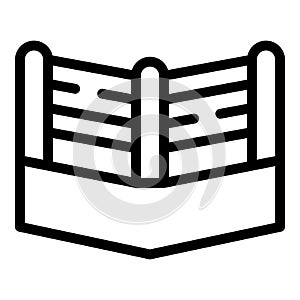 Champion knockout icon outline vector. Boxing arena