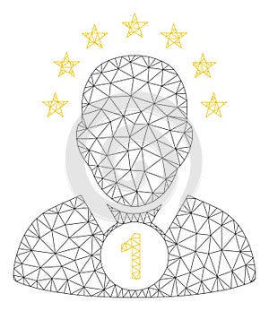 Champion Polygonal Frame Vector Mesh Illustration