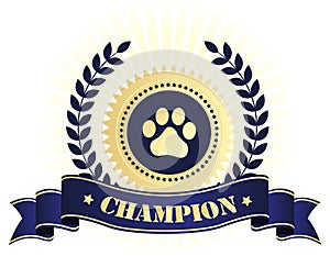 Champion seal with dog paw print