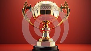 Champion shiny golden trophy. Generative Ai