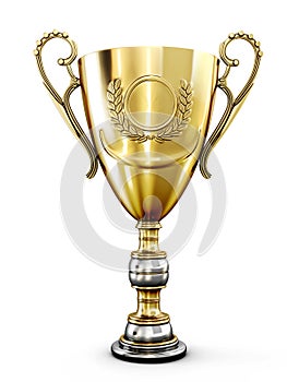 Champion trophy on white