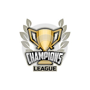 Champions sports league logo gold