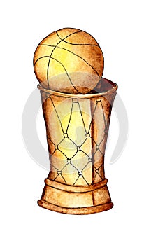 Championship Basketball Cup. Team Achievement Award representing a basketball trophy.