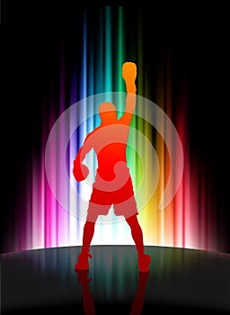 Championship Boxer on Abstract Spectrum Background