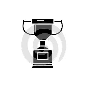 Championship cup black icon, vector sign on isolated background. Championship cup concept symbol, illustration