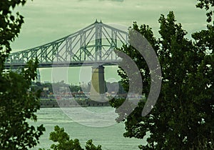 Champlain Bridge Seen From Downtown Montreal