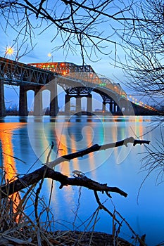 Champlain bridge before sunset photo