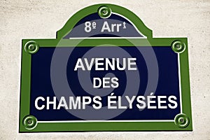 Champs Elysees Paris street sign