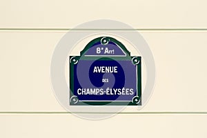 Champs-Elysees street plate photo