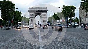 Champs Elysees to Arc of Triumph in Paris France Europe
