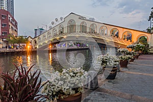 Chan Boon Cheng Bridge over the Malacca River in Malacca Melaka , Malays