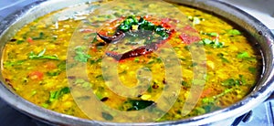 Chana dal Tadka Curry , Indian traditional dish