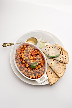 Chana Masala, Chickpea Curry or Choley. Indian Traditional food