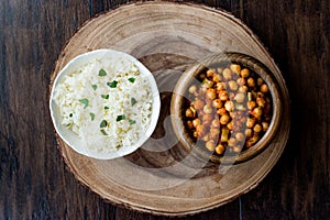 Chana Masala Chickpeas served with rice