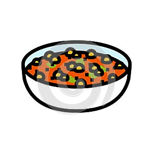 chana masala indian cuisine color icon vector illustration