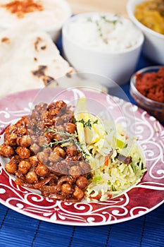 Chana masala with rice