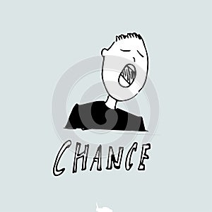 Chance card with letering  -  illustration.