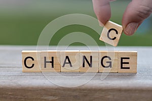 Chance or Change personal development, career, hope concept