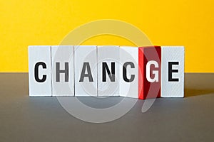 Chance change - word concept on building blocks, text