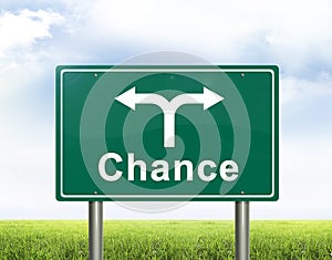 Chance road sign