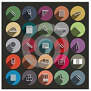 Chancellery icons, vector illustration. photo