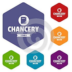Chancery icons vector hexahedron