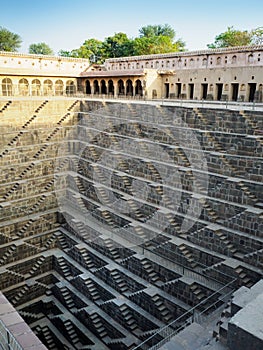 Chand Baori Step well in the village of Abhaneri, Rajasthan State, India