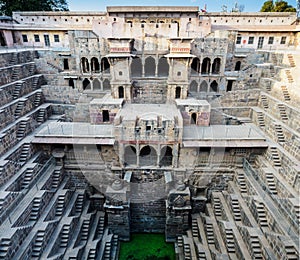 Chand Baori Step well in the village of Abhaneri, Rajasthan State, India