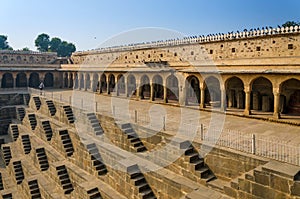 Chand Baori Stepwell in Rajasthan, India.