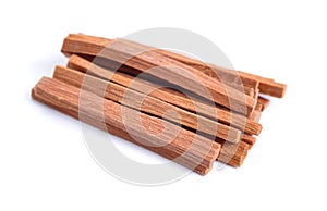 Chandan or sandalwood sticks isolated