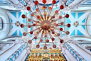 Chandelier in the cathedral of the russian New Jerusalem monastery