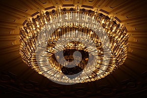 Chandelier in conference hall in Palatul Parlamentului Palace of the Parliament, Bucharest photo