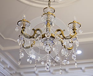 chandelier crystal indoor decor close-up