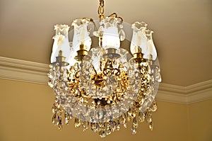 Chandelier crystal in a luxury house