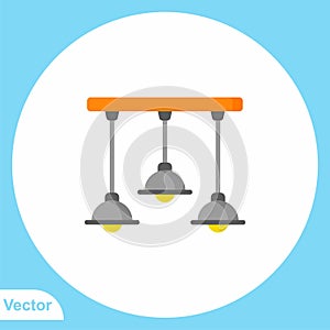 Chandelier flat vector icon sign symbol